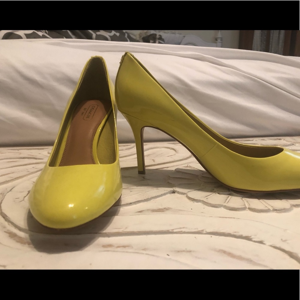COACH Neon Yellow Heels